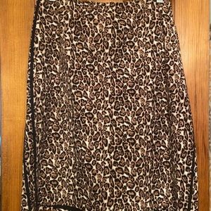 Woman’s leopard skirt